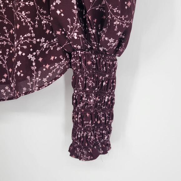 Max Studio Smocked Cuff Long Sleeve Mock Neck Top Blouse Size Small - Picture 3 of 7